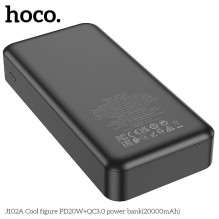 Powerbank Hoco 20000 mAh QC3.0 PD 3A 20W J102A black Powerbank Hoco 20000 mAh QC3.0 PD 3A 20W J102A black