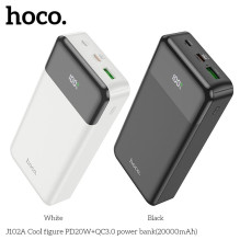 Powerbank Hoco 20000 mAh QC3.0 PD 3A 20W J102A black Powerbank Hoco 20000 mAh QC3.0 PD 3A 20W J102A black