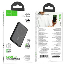 Powerbank compatible with MagSafe Hoco 5000 mAh QC PD 2A 20W ultra-thin J140A black Powerbank compatible with MagSafe Hoco 5000 mAh QC PD 2A 20W ultra-thin J140A black