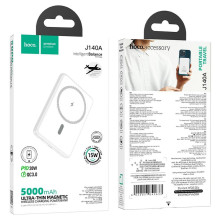 Powerbank compatible with MagSafe Hoco 5000 mAh QC PD 2A 20W ultra-thin J140A white Powerbank compatible with MagSafe Hoco 5000 mAh QC PD 2A 20W ultra-thin J140A white