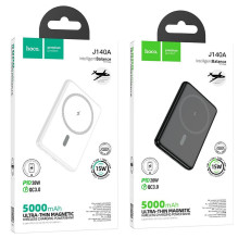 Powerbank compatible with MagSafe Hoco 5000 mAh QC PD 2A 20W ultra-thin J140A white Powerbank compatible with MagSafe Hoco 5000 mAh QC PD 2A 20W ultra-thin J140A white