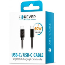 Forever Cable USB-C - USB-C 3A 1m Black Forever Cable USB-C - USB-C 3A 1m Black