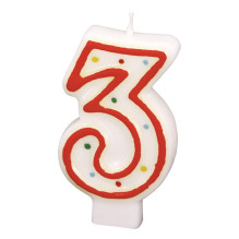 Numeral candle 3, 7,3 cm