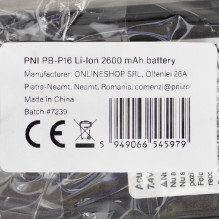 PNI PB-P16 Li-Ion 2600 mAh baterija, skirta VHF / UHF PNI P16UV radijui PNI PB-P16 Li-Ion 2600 mAh baterija, skirta VHF / UHF PNI P16UV radijui