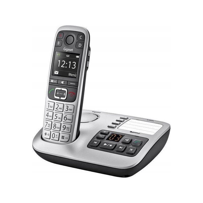 Gigaset E560A Großtasten-Schnurlostelefon mit Anrufbeantwutter – platina