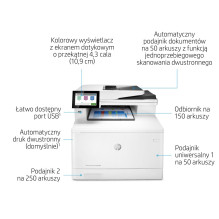 HP Color LaserJet Enterprise LaserJet Enterprise M480f Multifunction Color Printer, Ethernet Only Copier, Scanner