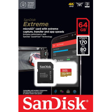 Extreme microSDXC 64GB 170 / 80 MB / s A2 V30 U3