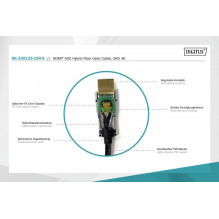 Digitus HDMI AOC Hybrid Fiber Optic Cable, UHD 4K, 15 m Digitus HDMI AOC Hybrid Fiber Optic Cable, UHD 4K, 15 m