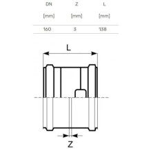Coupling external double D160 Coupling external double D160