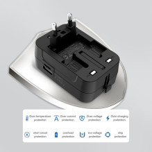 Tech-Protect Tech-Protect TA300 Kelioninis adapteris ES / JK / AU – juodas