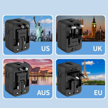 Tech-Protect Tech-Protect TA300 Travel Adapter EU / UK / AU - Black