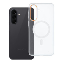 Samsung A37 Go dėklas, oranžinis, suderinamas su MagSafe, skaidrus