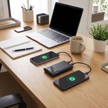 FORCELL F-ENERGY F10K6 Įvairios paskirties įkroviklis su įmontuotais C tipo ir „Lightning“ laidais PD QC3.0 3A 22,5W 100 FORCELL F-ENERGY F10K6 Įvairios paskirties įkroviklis su įmontuotais C tipo ir „Lightning“ laidais PD QC3.0 3A 22,5W 100