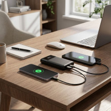 FORCELL F-ENERGY F10K6 Įvairios paskirties įkroviklis su įmontuotais C tipo ir „Lightning“ laidais PD QC3.0 3A 22,5W 100 FORCELL F-ENERGY F10K6 Įvairios paskirties įkroviklis su įmontuotais C tipo ir „Lightning“ laidais PD QC3.0 3A 22,5W 100