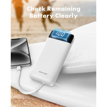 Powerbank Charmast W1148 5V 3A 10000 mAh with built-in cables USB A / USB C / Lightning / Micro USB White Powerbank Charmast W1148 5V 3A 10000 mAh with built-in cables USB A / USB C / Lightning / Micro USB White