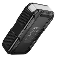 8000 mAh išorinė baterija 2,4A 18W su automobilio užvedimo funkcija ir oro pompa Hoco QS6 juoda