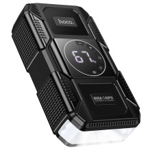 8000 mAh išorinė baterija 2,4A 18W su automobilio užvedimo funkcija ir oro pompa Hoco QS6 juoda