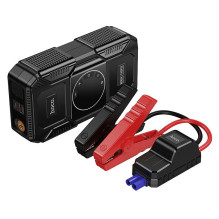 8000 mAh išorinė baterija 2,4A 18W su automobilio užvedimo funkcija ir oro pompa Hoco QS6 juoda