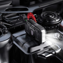 8000 mAh išorinė baterija 2,4A 18W su automobilio užvedimo funkcija ir oro pompa Hoco QS6 juoda
