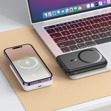 Powerbank compatible su MagSafe Hoco 10000 mAh QC PD 2A 20W J141 pieno baltumo Powerbank compatible su MagSafe Hoco 10000 mAh QC PD 2A 20W J141 pieno baltumo