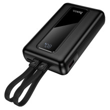 20000 mAh QC išorinė baterija PD 22,5W su integruotais laidais USB C+ „Lightning“ Hoco J162A juoda