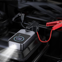 10000 mAh išorinė baterija 2,4A 18W su automobilio užvedimo funkcija Hoco QS7 metalo pilka 10000 mAh išorinė baterija 2,4A 18W su automobilio užvedimo funkcija Hoco QS7 metalo pilka