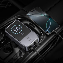 10000 mAh išorinė baterija 2,4A 18W su automobilio užvedimo funkcija Hoco QS7 metalo pilka 10000 mAh išorinė baterija 2,4A 18W su automobilio užvedimo funkcija Hoco QS7 metalo pilka