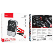 10000 mAh išorinė baterija 2,4A 18W su automobilio užvedimo funkcija Hoco QS7 metalo pilka 10000 mAh išorinė baterija 2,4A 18W su automobilio užvedimo funkcija Hoco QS7 metalo pilka