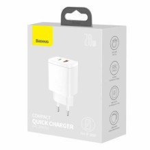 Charger - Baseus CCXJ-B02 Universal AC Fast Charger 20W with Dual Outputs White Charger - Baseus CCXJ-B02 Universal AC Fast Charger 20W with Dual Outputs White
