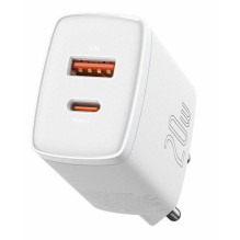 Charger - Baseus CCXJ-B02 Universal AC Fast Charger 20W with Dual Outputs White Charger - Baseus CCXJ-B02 Universal AC Fast Charger 20W with Dual Outputs White