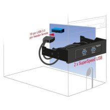 DELOCK priekinis skydelis 3,5" 2x USB3.0 su 5,25" dangteliu