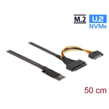 Delock ADAPTERIS M.2 KEY M U.2 SFF-8639 NVME su 50 cm kabeliu Delock ADAPTERIS M.2 KEY M U.2 SFF-8639 NVME su 50 cm kabeliu