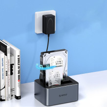 Orico Orico 6626C3-C-V1 2-Drive Docking Station with Offline Clone Function 2.5" / 3.5" SATA HDD / SSD - Gray