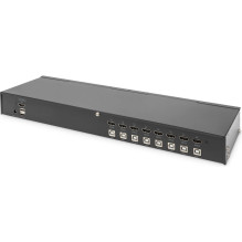 Konsolinis KVM jungiklis Digitus 19 colių Rackm 8 prievadų HDMI KVM jungiklis Konsolinis KVM jungiklis Digitus 19 colių Rackm 8 prievadų HDMI KVM jungiklis