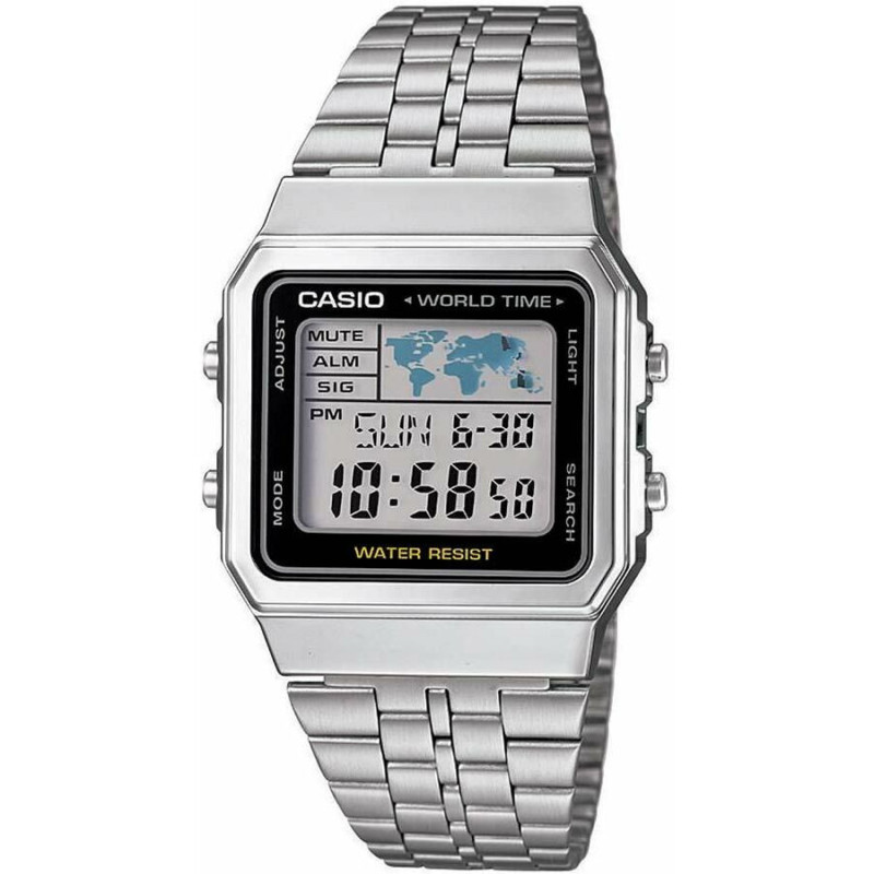 Vyriškas sidabrinis laikrodis Casio (A500WEA-1EF)