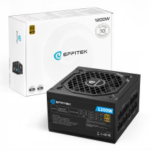 Maitinimo šaltinis EFFITEK 1200W Gold ATX 3.1, PCI 5.1 modulinis kabelis Maitinimo šaltinis EFFITEK 1200W Gold ATX 3.1, PCI 5.1 modulinis kabelis