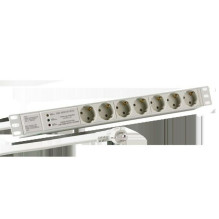EFB 19" 1HE power strip 7xCEE 7 / 3, ÜSS, gray aluminum EFB 19" 1HE power strip 7xCEE 7 / 3, ÜSS, gray aluminum