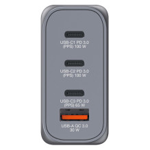 Verbatim GNC-100 GaN 100W 3xUSB-C PD, 1xUSB-A QC 3.0 charger
