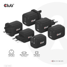 Club 3D Club3D kelioninis įkroviklis 65W GAN technologija, 3 prievadai (2xUSB-C + USB-A), PPS, „Power Delivery“ (PD) 3.0 Club 3D Club3D kelioninis įkroviklis 65W GAN technologija, 3 prievadai (2xUSB-C + USB-A), PPS, „Power Delivery“ (PD) 3.0