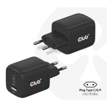 Club 3D Club3D kelioninis įkroviklis 65W GAN technologija, 3 prievadai (2xUSB-C + USB-A), PPS, „Power Delivery“ (PD) 3.0 Club 3D Club3D kelioninis įkroviklis 65W GAN technologija, 3 prievadai (2xUSB-C + USB-A), PPS, „Power Delivery“ (PD) 3.0