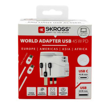 Skross Travel adapter PRO Light USB AC45PD