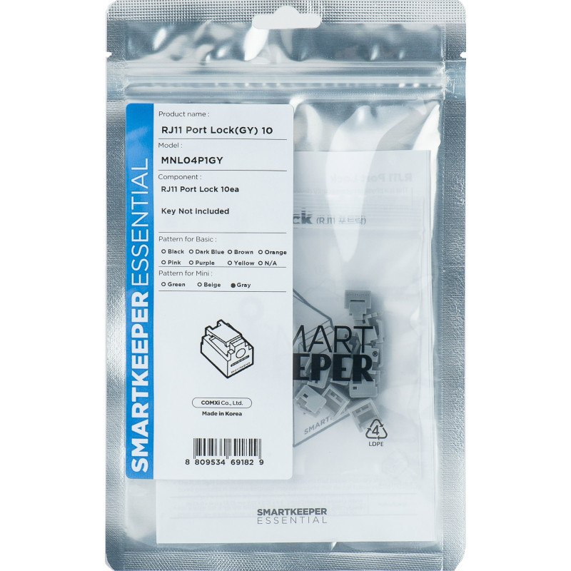 SmartKeeper Mini "RJ11 Port" Blocker gray 10 pcs.