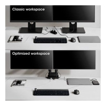 Manhattan desk holder for 2 monitors 17" - 32" with built-in docking station (461887) Manhattan desk holder for 2 monitors 17" - 32" with built-in docking station (461887)