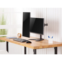 Equip table stand 17"-32" / 2TFT 360° Economy 8Kg Black lite Retail Equip table stand 17"-32" / 2TFT 360° Economy 8Kg Black lite Retail