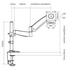 Equip Desk mount for monitor 13" - 27" (650112) Equip Desk mount for monitor 13" - 27" (650112)