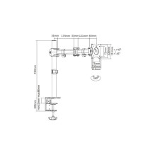 Table stand with clamp, 1xLCD, max. 27'', max. 8kg, sliding-rotating 360 (PIVOT) Table stand with clamp, 1xLCD, max. 27'', max. 8kg, sliding-rotating 360 (PIVOT)