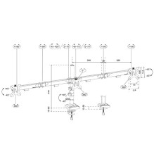 Neomounts Galda stiprinājums 3 monitoriem 10" - 27" (DS60-600BL3)