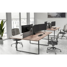 Neomounts Galda stiprinājums 3 monitoriem 10" - 27" (DS60-600BL3)