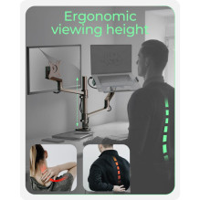 Icy Box monitoriaus stovas, skirtas montuoti prie stalo, 32 colių / 8kg Icy Box monitoriaus stovas, skirtas montuoti prie stalo, 32 colių / 8kg