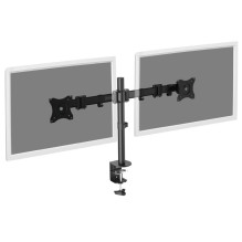 Stojak birkowy doubłowy z spaustukai, 2xLCD, max. 27", max. įkelti 8kg,uchylno-obrotowy 360° Stojak birkowy doubłowy z spaustukai, 2xLCD, max. 27", max. įkelti 8kg,uchylno-obrotowy 360°